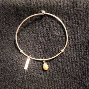 Vantel Pearls Silver Bracelet with Gold Pearl Accent